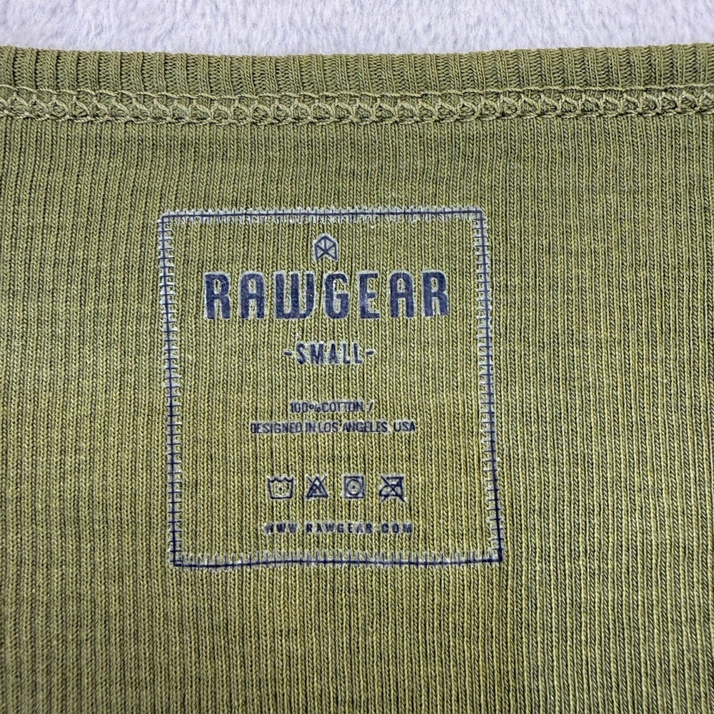 Rawgear Tank Top Mens Small Olive Green Ribbed Cotton Athletic Workout Muscle - Picture 5 of 6